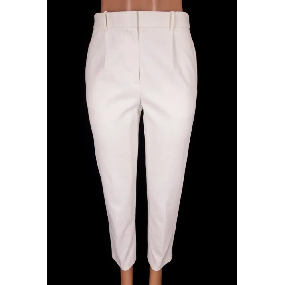 THE ROW New William Single-Pleat Straight-Leg Pants in Cream As-is - Picture 2 of 9